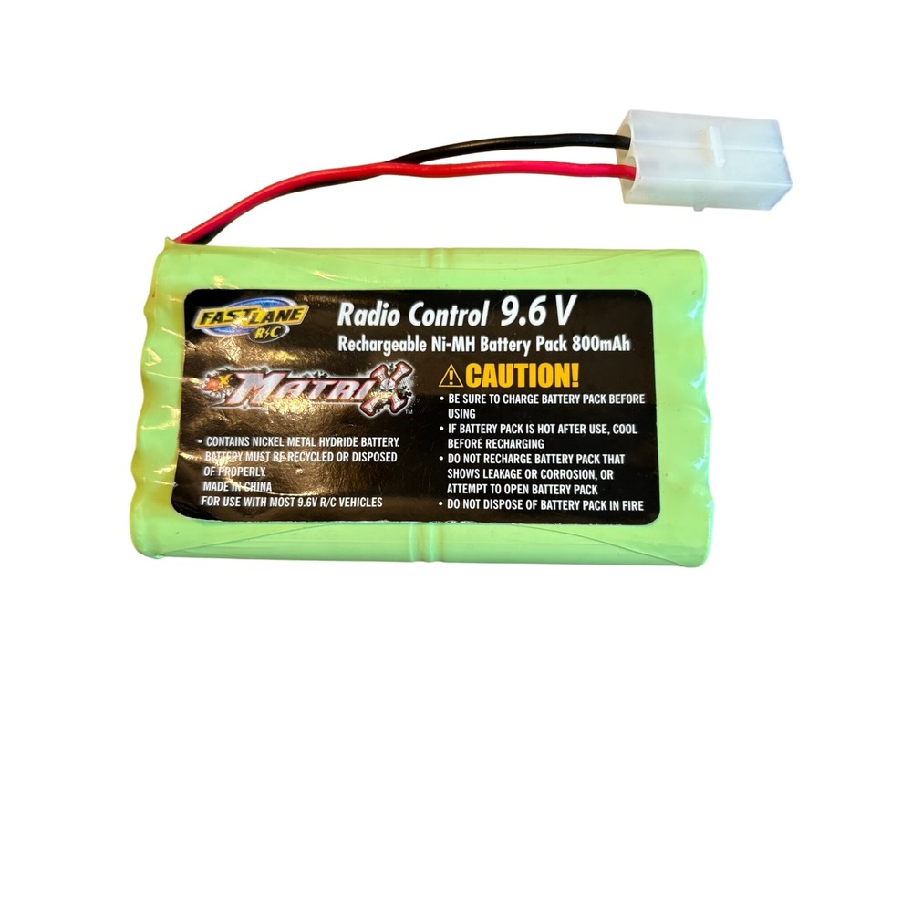 Fast Lane RC Matrix 9.6V Ni-MH Battery Pack 800mAh Green Rechargeable Toy Part